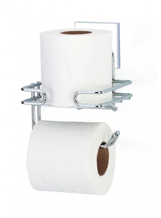 Держатель туалетной бумаги с запасным рулоном EF275 самоклеящийся хром