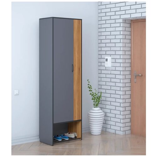 Шкаф распашной Ивару Ольга Лофт 3 60x35x200 см Дуб Крафт Золотой 10235₽