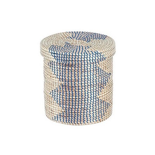 фото Natural house корзина для белья изумрудная волна 30х30х30 см белый/голубой