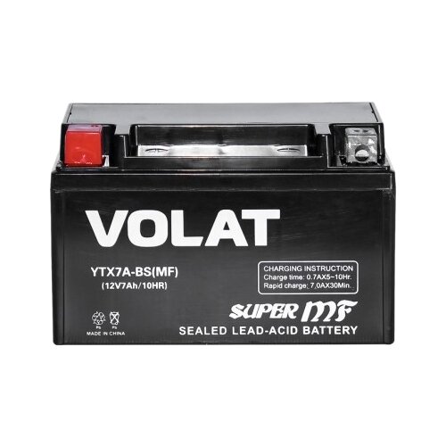 Мото аккумулятор VOLAT YTX7A-BS MF 150x87x94 полярность прямая 3555₽