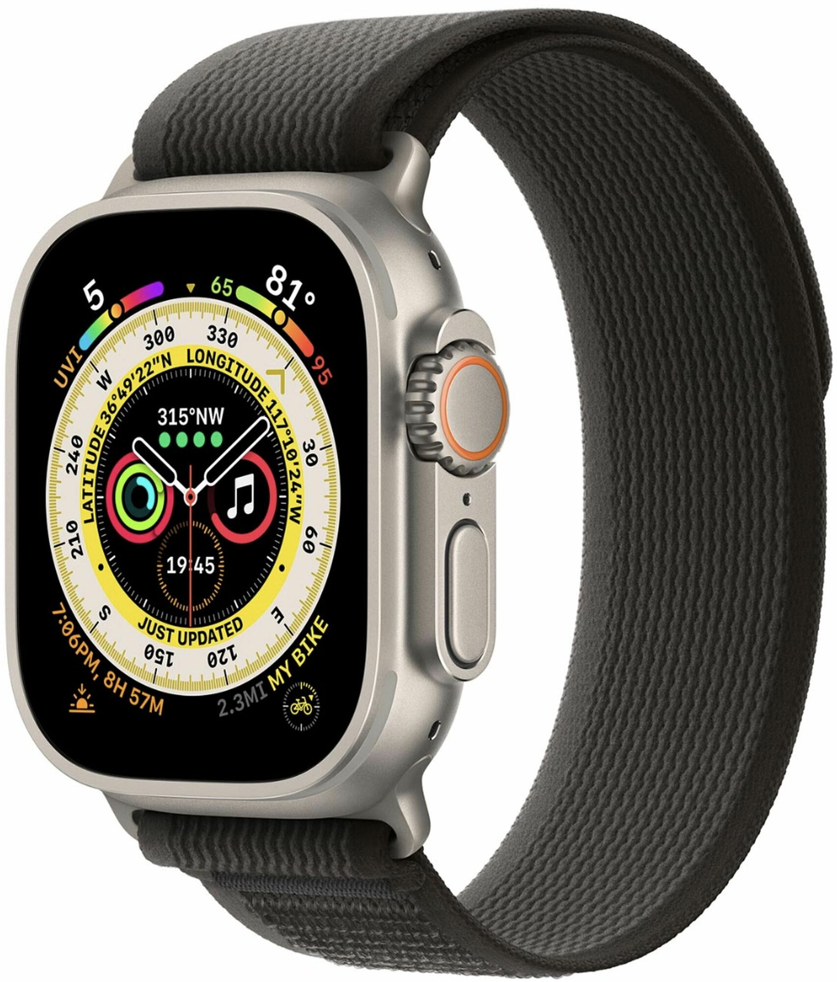 Ремешок для Apple Watch Ultra 49mm Black/Gray Trail Loop -M / L