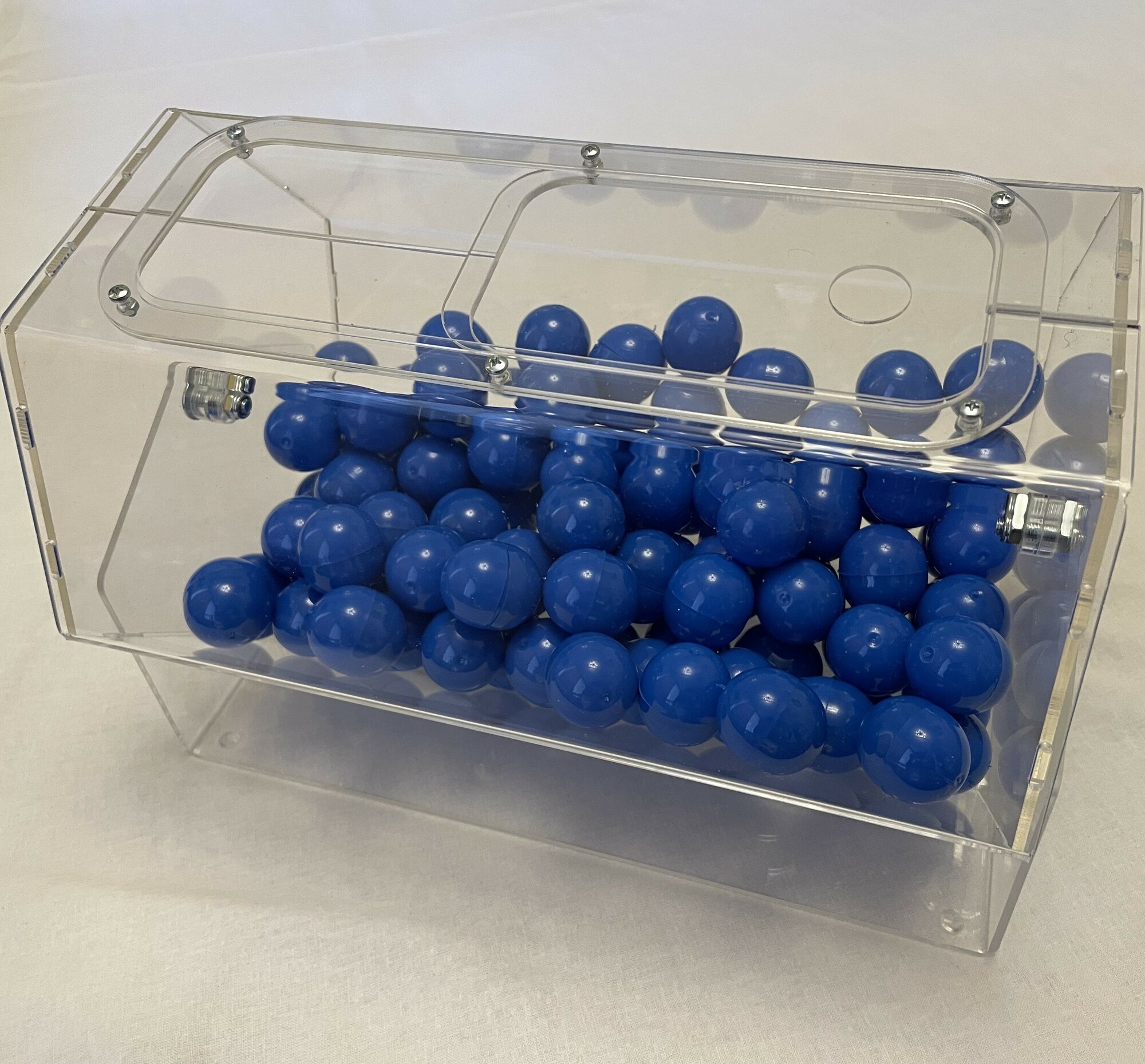 Лототрон большой (500х300 мм) из 3-х мм оргстекла + 500 синих шариков