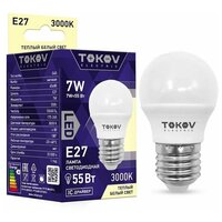 Лампа светодиодная 7Вт G45 3000К Е27 176-264В TOKOV ELECTRIC TKE-G45-E27-7-3K