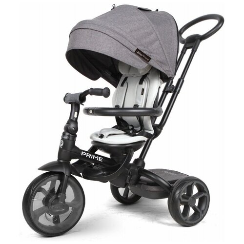 Трехколесный велосипед 6 в 1 Qplay Prime детский складной с ручкой управления поворотным сиденьем капюшоном и корзиной