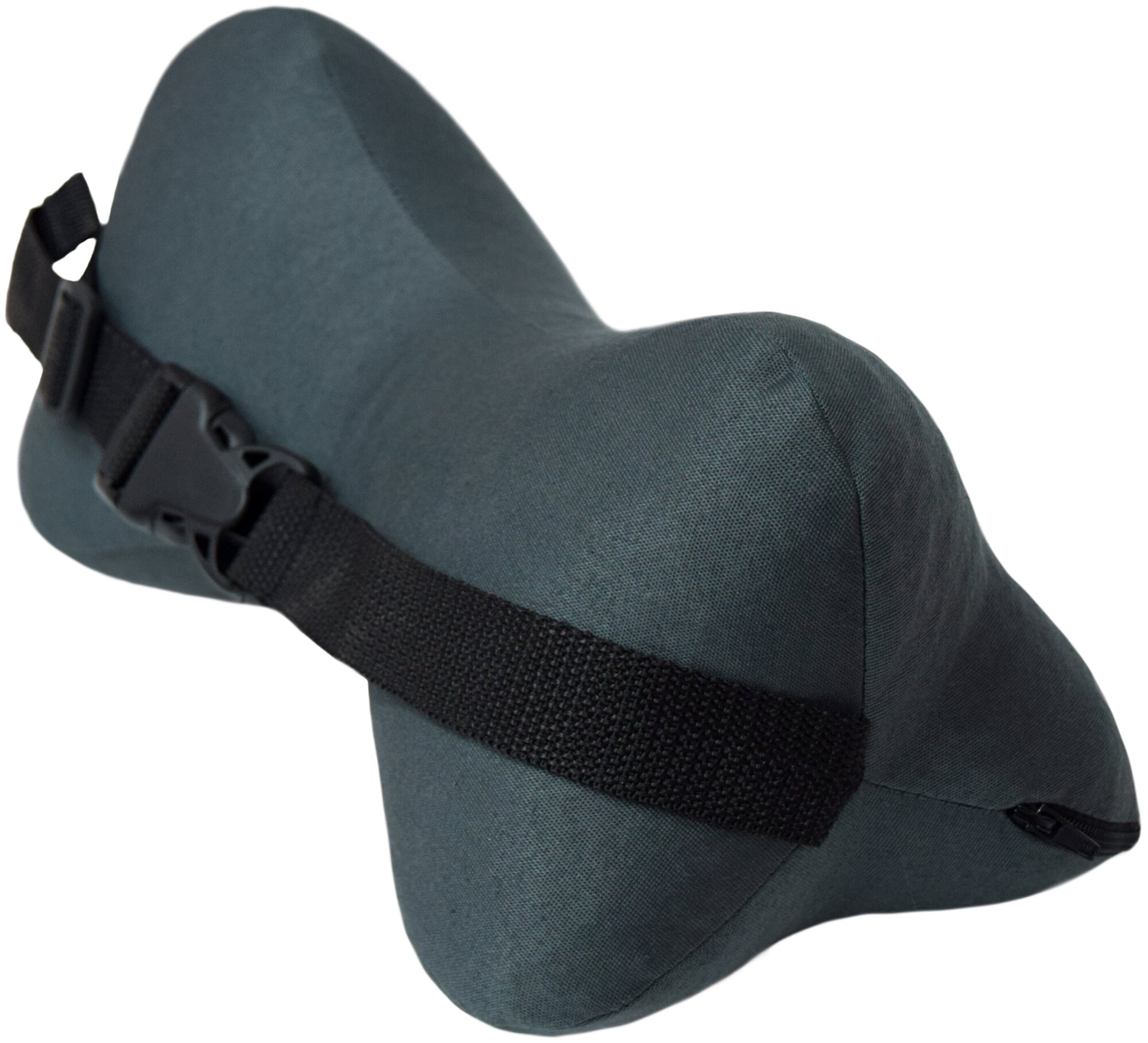 Ортопедическая подушка косточка под голову и шею на водительское кресло Smart Textile "автомобильная" с лузгой гречихи Цвет Серый