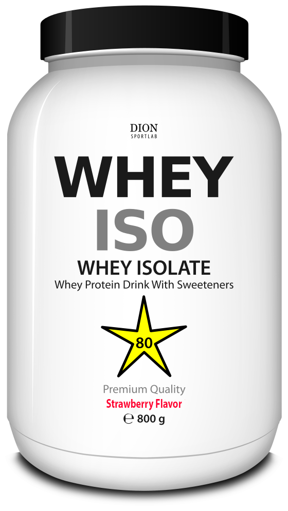 Сывороточный изолят Dion Sportlab, WHEY ISO, Клубника, порошок 800 г