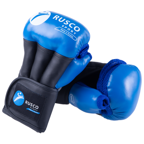 фото Перчатки для рукопашного боя rusco pro, к/з, синий размер 6 rusco sport