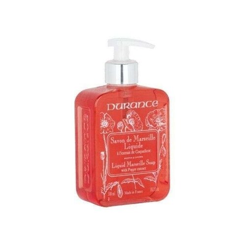 Durance / Жидкое мыло с экстрактом Мака 300мл. Liquid Marseille Soap with Poppy extract мыло жидкое durance жидкое мыло сменный блок с экстрактом персика liquid marseille soap with peach extract