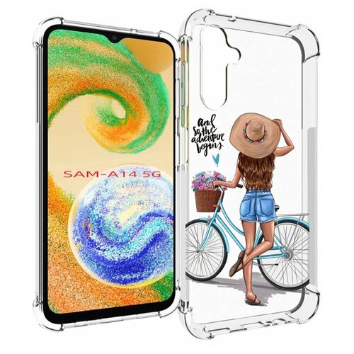 Чехол MyPads Adventure женский для Samsung Galaxy A14 4G/ 5G задняя-панель-накладка-бампер