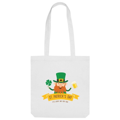 Сумка шоппер Us Basic, белый happy st pattys day flag saint patricks ireland holiday irish banner outdoor