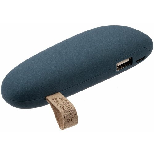 Внешний аккумулятор Pebble 2600 мАч серо-синий 112х4х24 см упаковка 16х11х5 см пластик покрытие имитирующее камень 274100₽