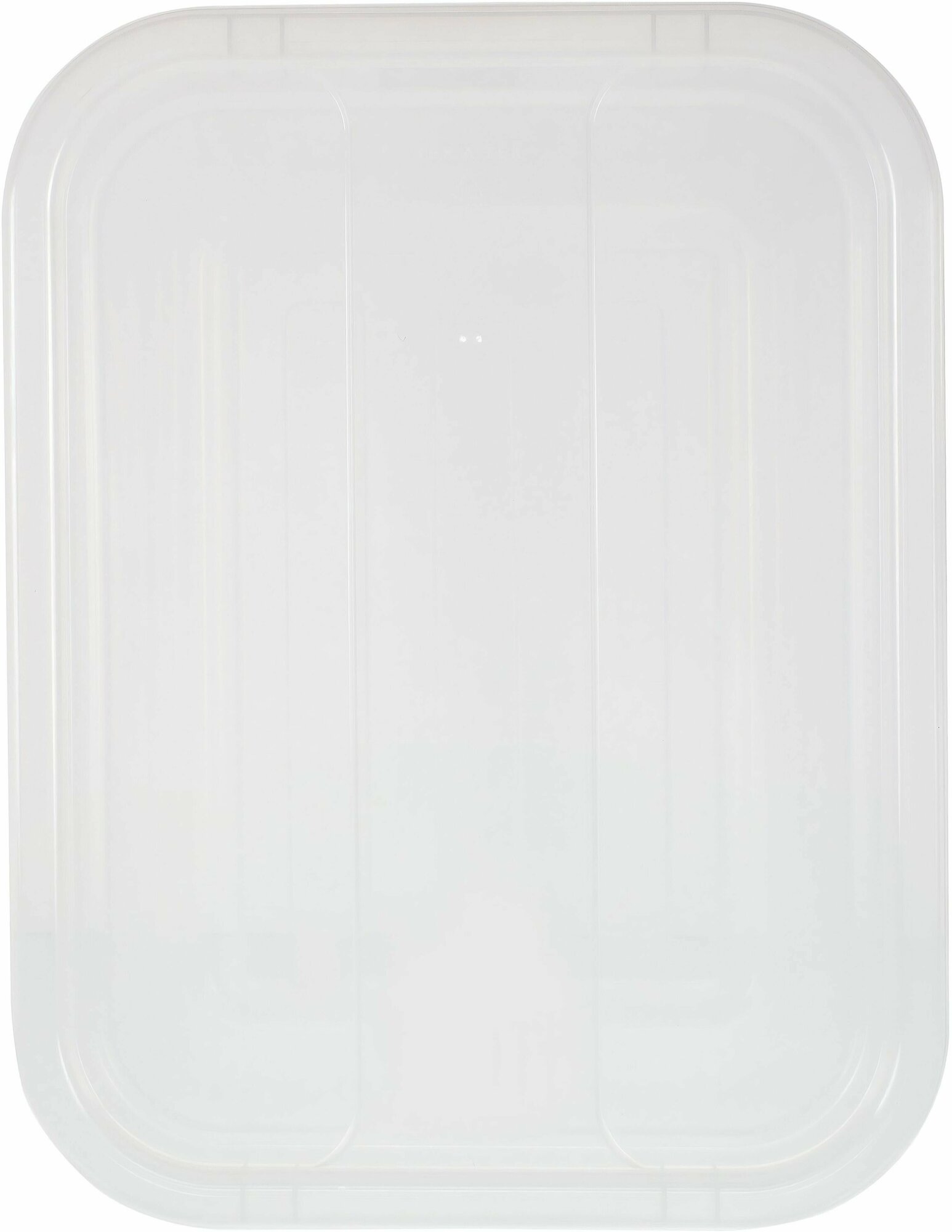 Крышка для ящика, 51x2x38 см: изготовлена из прозрачного пластика, который не закрывает обзор содержимого и отменно защищает вещи от пыли и грязи