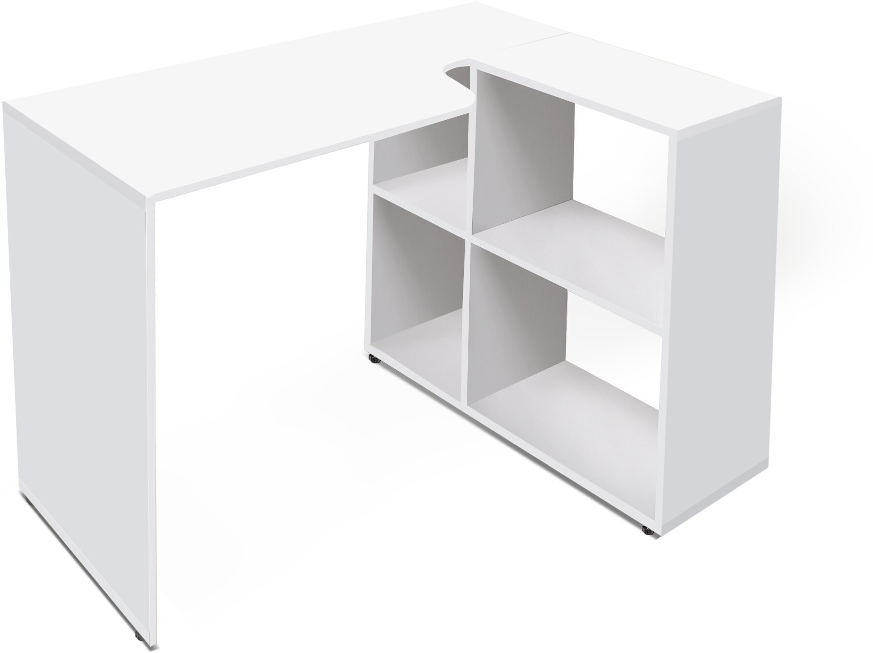 Поворотный письменный стол Л-7 (белый) 165 см.