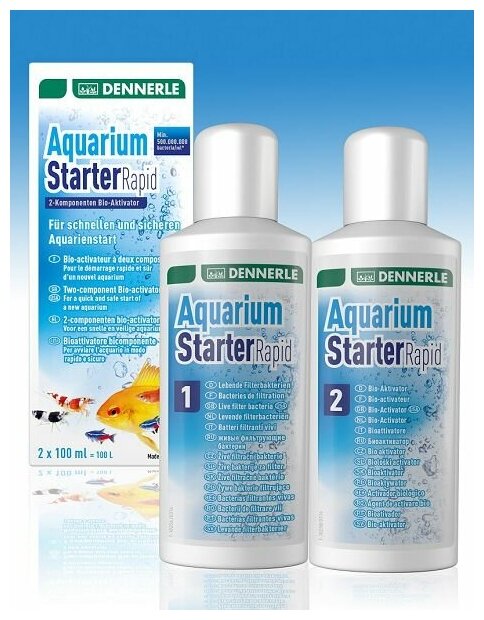 Dennerle Aquarium Starter Rapid средство для запуска биофильтра, набор - фотография № 3