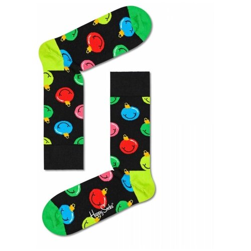 Носки Happy Socks, размер 25, черный, мультиколор daishana harajuku fashion funny unisex stereoscopic heel embroidered smiley face sock women candy color cotton short cute socks