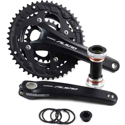 Система шатунов Shimano Alivio FC-T4060, 3х9 скоростей, звезды 48/36/26, шатун 175 мм, цвет черный, поставка ОЕМ