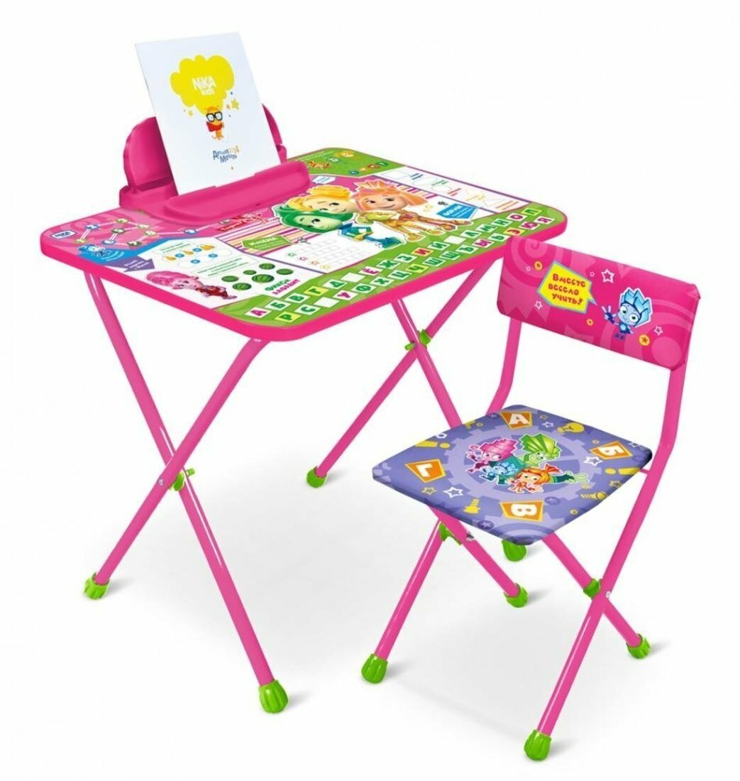 Комплект детской мебели Ника Фиксики Фикси знайка, стол, стул, подставка для учебников (Ф2З)