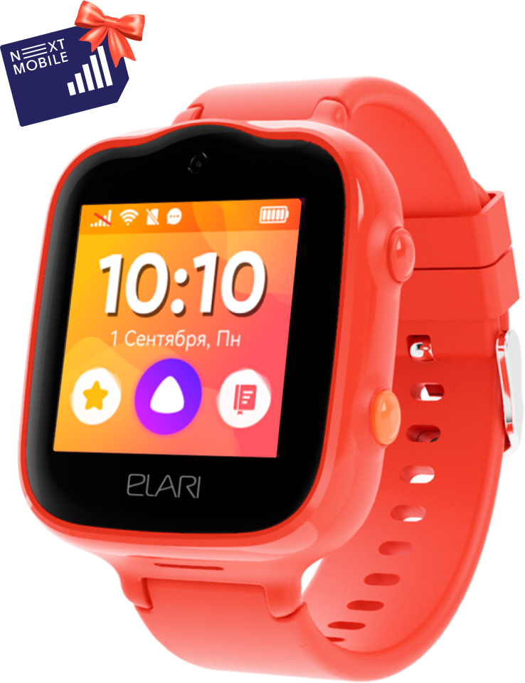 Детские умные часы ELARI KidPhone 4G Bubble, красный - фотография № 11