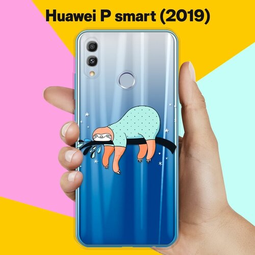 Силиконовый чехол Ленивец на ветке на Huawei P Smart (2019)