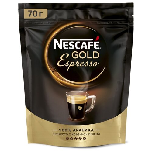 фото Кофе растворимый Nescafe Gold Espresso с пенкой, пакет, 70 г