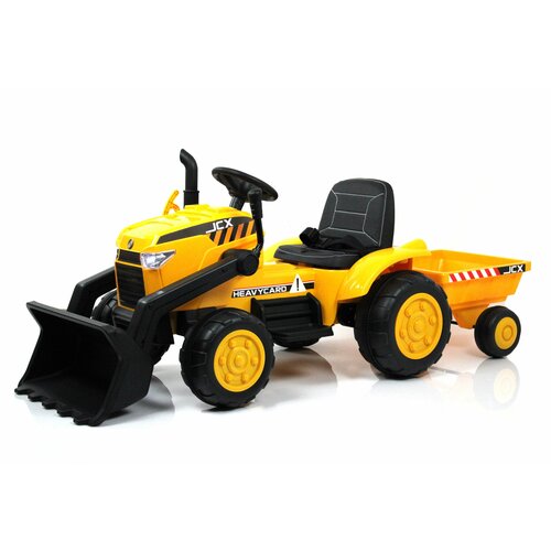 фото Детский электромобиль трактор-погрузчик с прицепом p222pp желтый rivertoys