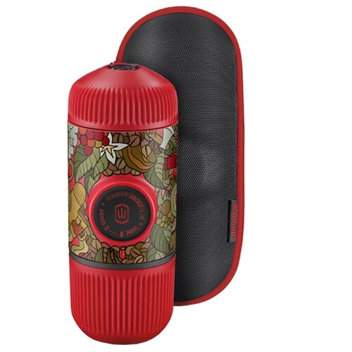 фото Кофеварка рожковая Wacaco Nanopresso c жёстким чехлом jungle red