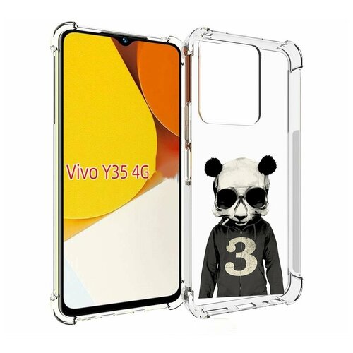 Чехол MyPads Панда-в-костюме для Vivo Y35 4G 2022 / Vivo Y22 задняя-панель-накладка-бампер