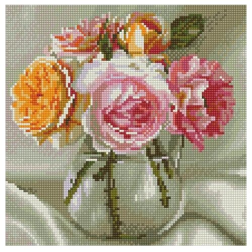 фото Molly набор алмазной вышивки бузин. букет из роз (km0699) 30х30 см