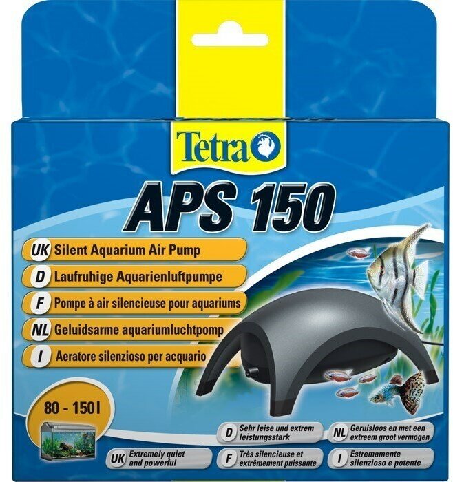 Компрессор Tetra APS 150 для аквариума 80 - 150 л (150 л/ч, 3.1 Вт, 1 канал, регулируемый), антрацит