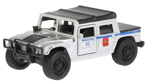 Инерционная металлическая машина Технопарк Hummer H1 Пикап Полиция, 12 см