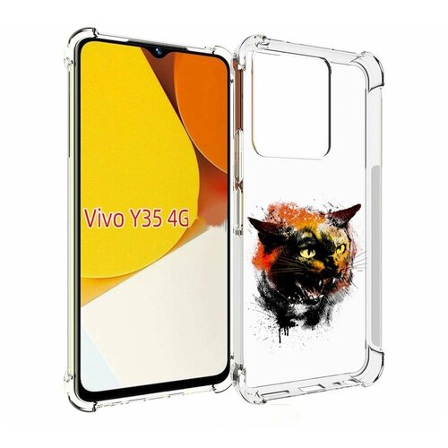 Чехол MyPads сиамский кот для Vivo Y35 4G 2022 / Vivo Y22 задняя-панель-накладка-бампер