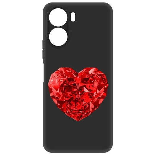 Чехол-накладка Krutoff Soft Case Рубиновое сердце для Vivo Y16 черный чехол накладка krutoff soft case рубиновое сердце для vivo y22 черный