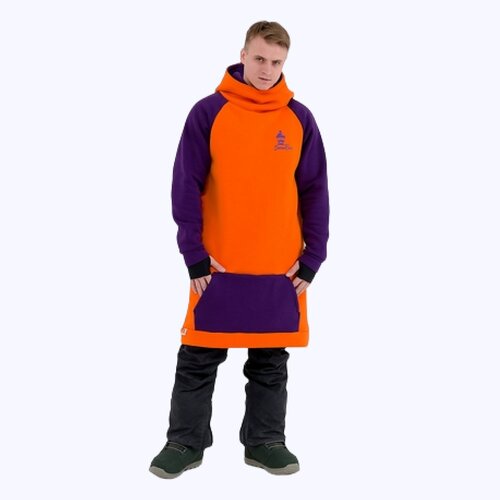 Худи SnowBro, силуэт свободный, утепленное, размер L, фиолетовый, оранжевый