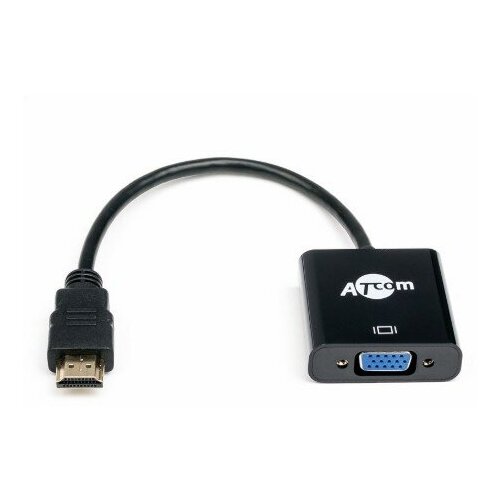 переходник адаптер atcom hdmi vga at1013 0 1 м черный ATCOM (АТ1013) переходник HDMI - VGA, 0.1m