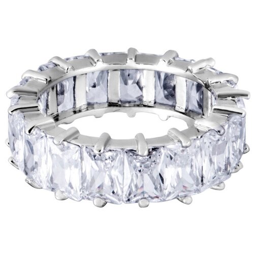 Кольцо Kalinka modern story, кристалл, размер 18, серебряный, белый кольцо kalinka modern story размер 18 серебряный белый
