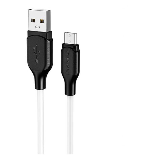 Кабель USB BOROFONE BX42 Encore, USB - MicroUSB, 2.4А, 1 м, белый кабель borofone bx42 encore силиконовый microusb черный