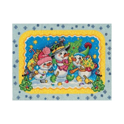 Набор для вышивания Panna Веселые снеговики, арт. С-1438, 29х23 см наборы для вышивания крестом серия цветы озарённые солнцем