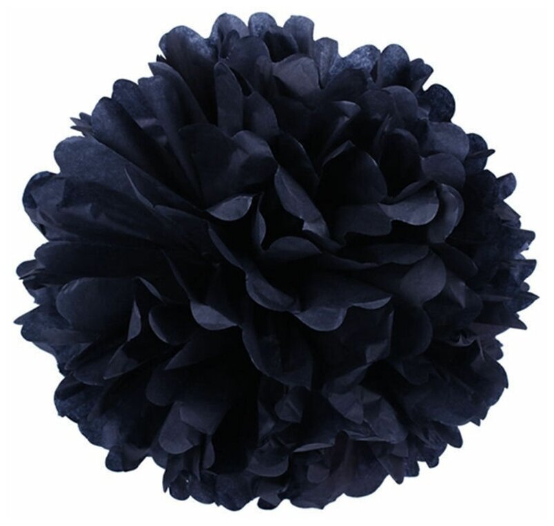 Бумажный шар-помпон декоративный Riota черный, 28 см