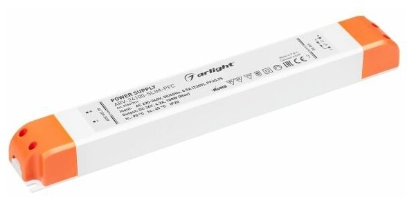 018617(1) Блок питания ARV-24100-SLIM-PFC (24V, 4.2A, 100W) (Arlight, IP20 Пластик, 2 года)