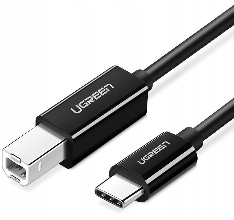 Кабель UGREEN 50446_ USB-C/USB-B 2.0, для подключения ноутбука, ПК к сканеру, принтеру, серверу, факсу, жесткому диску, фотоаппарату, 2м, black - фото №1