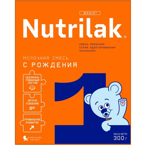 молочная смесь nutrilak с 0 до 12 месяцев 300 г Смесь Nutrilak 1, с 0 до 6 месяцев, 300 г, 300 мл