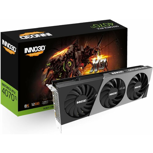 Видеокарта INNO3D RTX4070Ti X3 12GB GDDR6X 192-bit DPx3 HDMI VA48N 2610MHz 21Gbps GA1048861