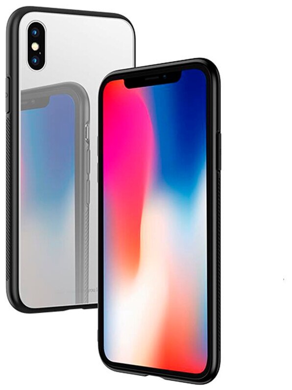 Чехол-накладка для iPhone X/XS HOCO VITREOUS SHADOW PC+TPU серебристо-серый