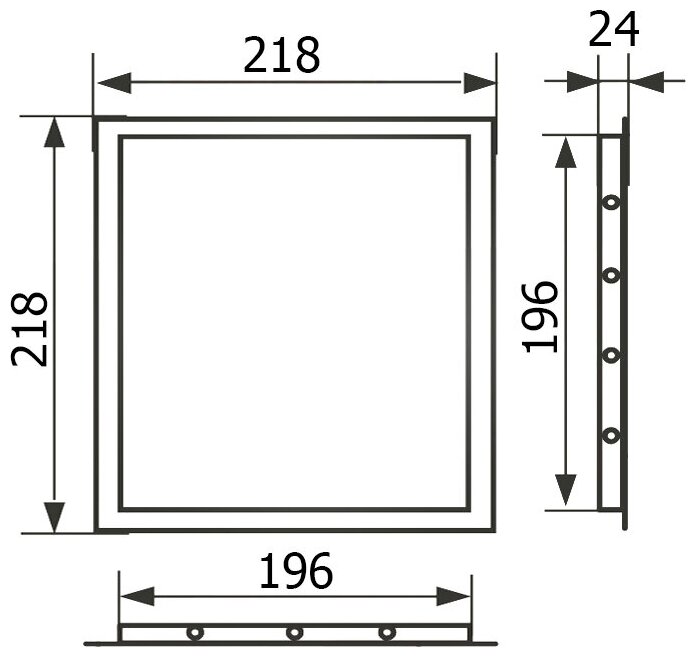 Л2020 oak, Люк-дверца ревизионная 218х218 с фланцем 196х196 ABS, декоративный - фотография № 5