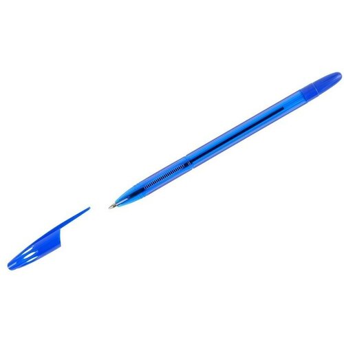 Ручка шариковая СТАММ 555 синяя, 0,7мм, тонированный корпус 50 шт