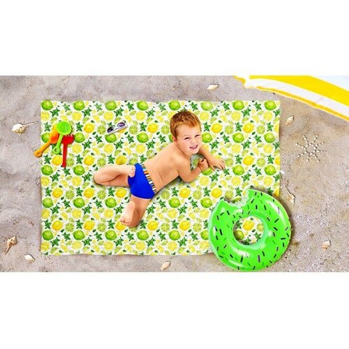 Пляжное покрывало «Лайм и мята», размер 90 × 140 см