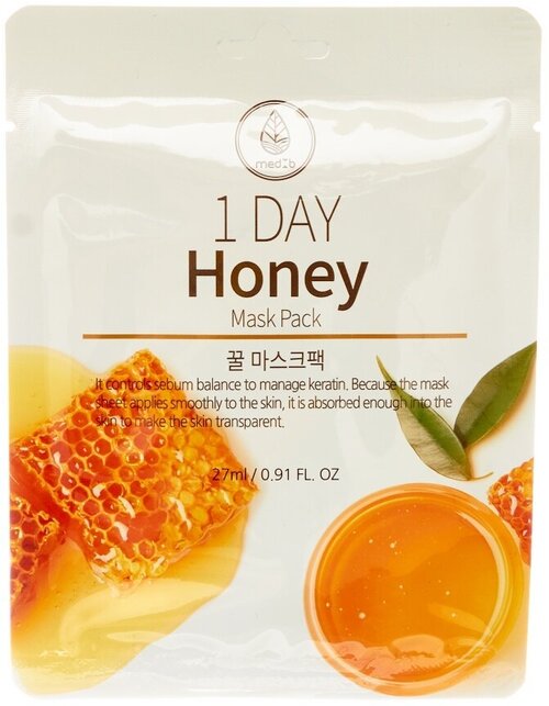 Med B Маска тканевая питающая медовая - 1 Day honey mask pack, 27мл