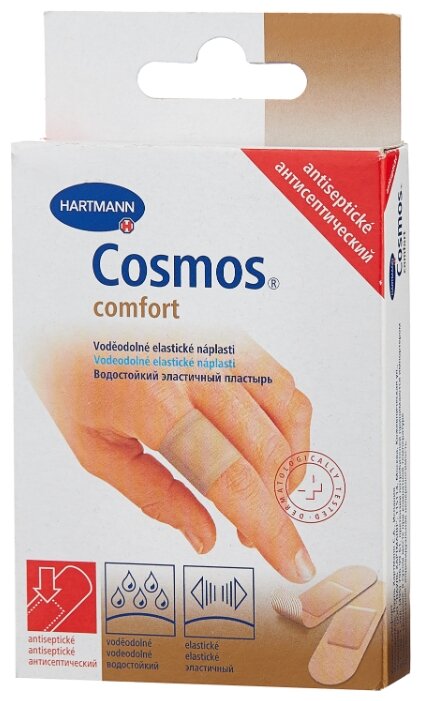 Cosmos Comfort antiseptic пластырь антисептический 2 размера, 20 шт.