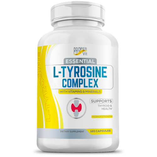 L-тирозин с витаминами и минералами для здоровья мозга и нервной системы Proper Vit США 120 капсул