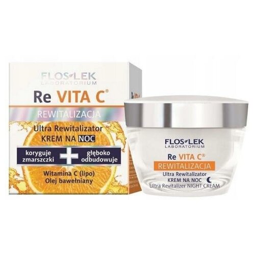 крем Floslek Revita C Face Cream Ночной с витамином C для лица 40+, 50 мл dr sea ночной крем для лица с золотом и витамином е восстанавливающий упругость и эластичность кожи